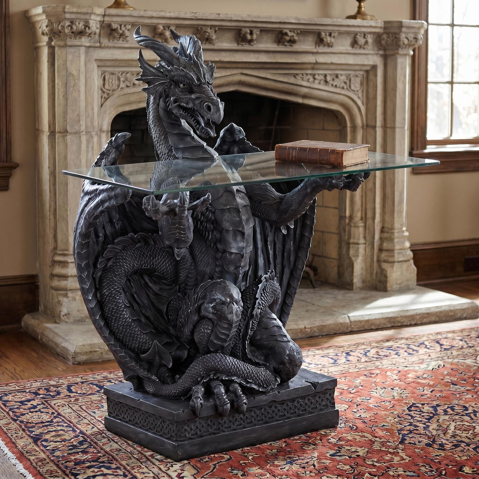 Design Toscano Subservient Dragon 27.5'' Console Table & Reviews
